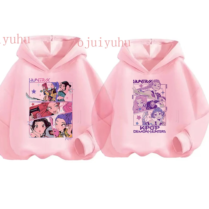 Sudadera con capucha de Hip Hop Manga para niños Kpop Demon Hunters sudadera para niños lindo tigre Harajuku Sudadera con capucha para niños y niñas