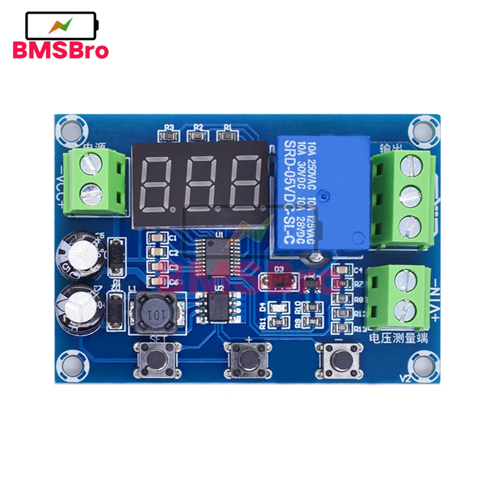 XH-M608 Battery Charge Discharge Module DC 6-40V Integrated Voltmeter Undervoltage Overvoltage Protection Timing Discharge Board