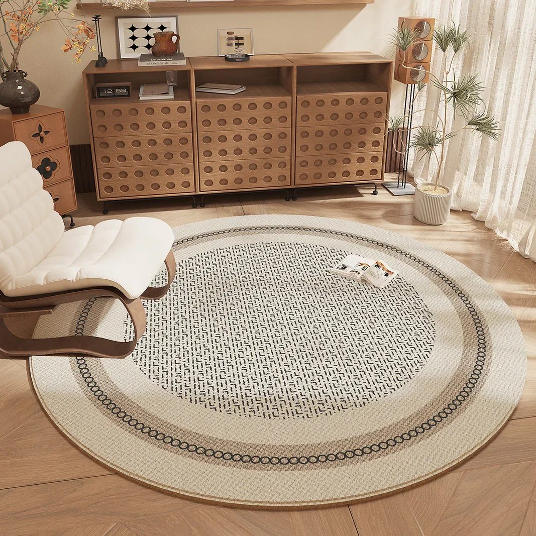 

Retro Style Round Rug – Soft Washable Anti-Slip Mat for Bedroom, Living Room, Cloakroom & Bedside