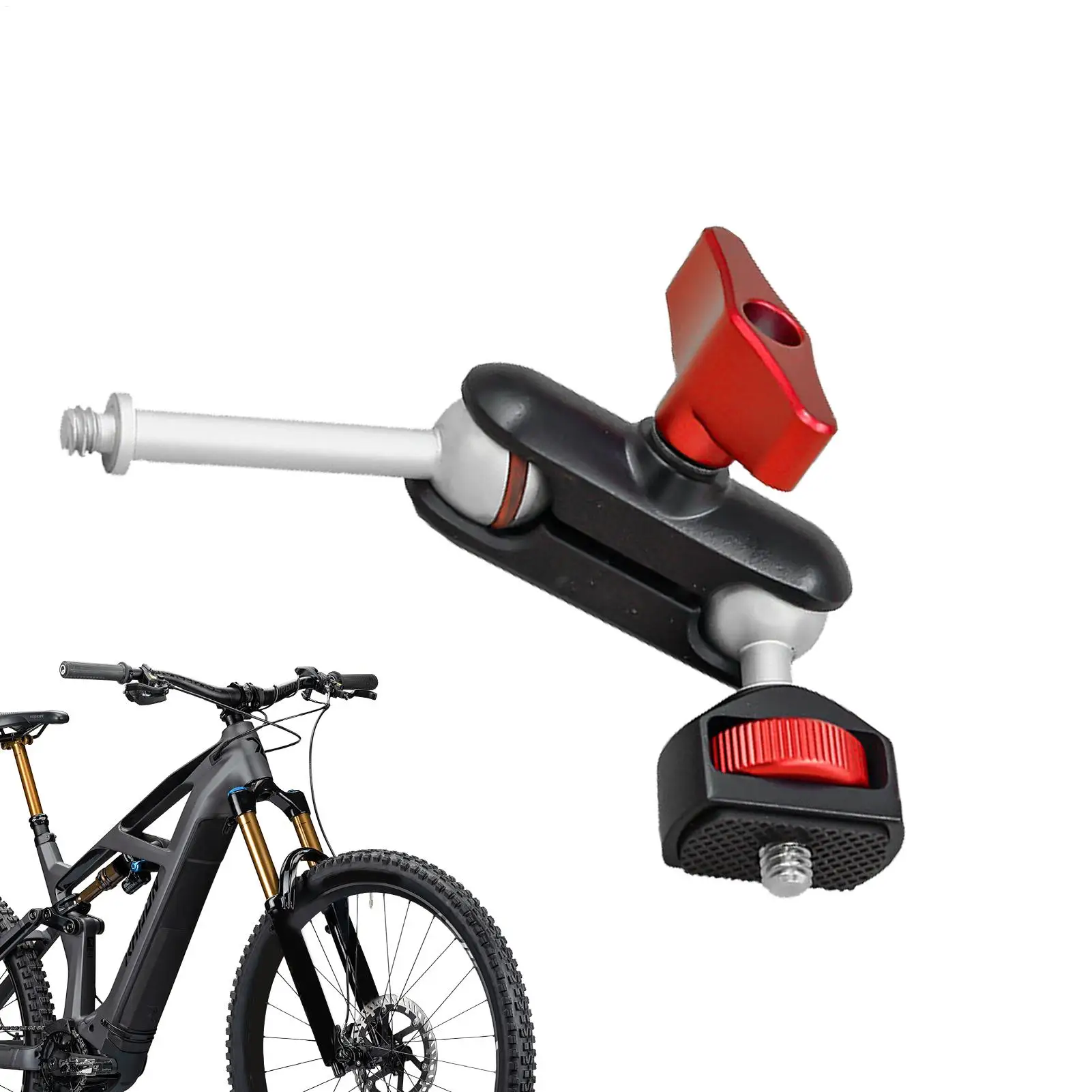 

Bike Phone Mount Double Ball Head Camera Clamp Aluminum Alloy Bike Cell Phone Holder For Mountain Road Cycling Outdoor Riding