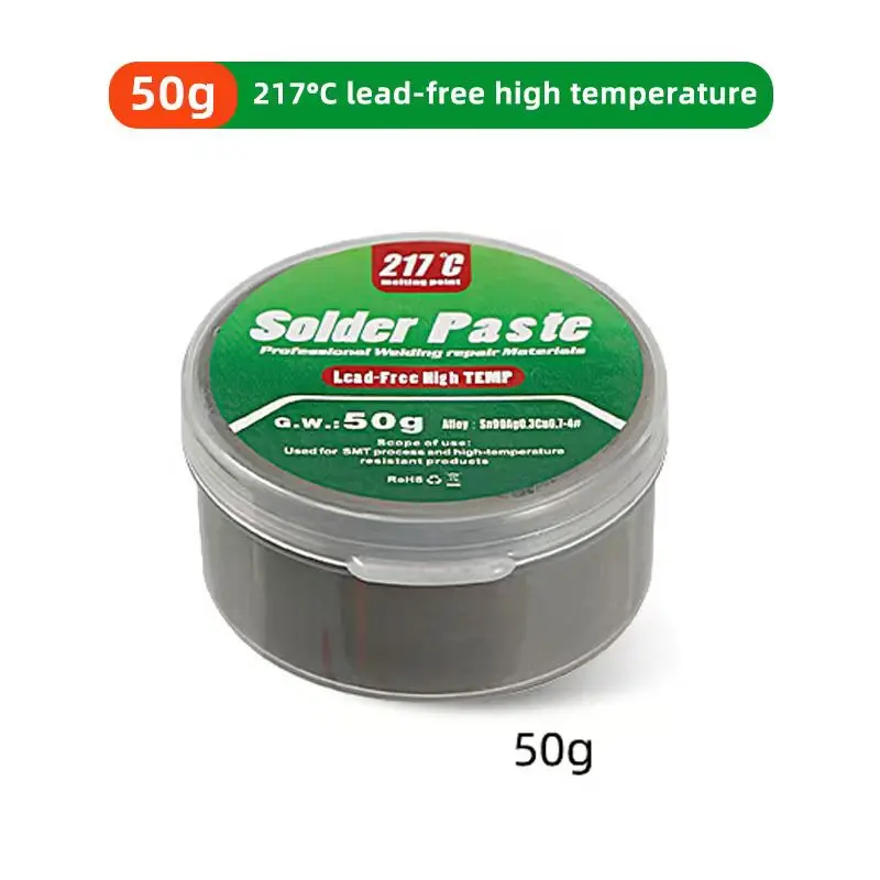 معجون لحام القصدير صديق للبيئة ارتفاع درجة الحرارة تدفق Sn99Ag0.3Cu0.7 للهاتف المحمول IC CPU BGA SMD إصلاح الهاتف