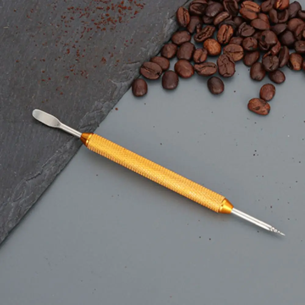 Coffee Tool Stainless Steel Coffee Latte Art Needle Non-slip Handle Double Tips Latte Art Pen Rust-proof Carved Stick Cookies