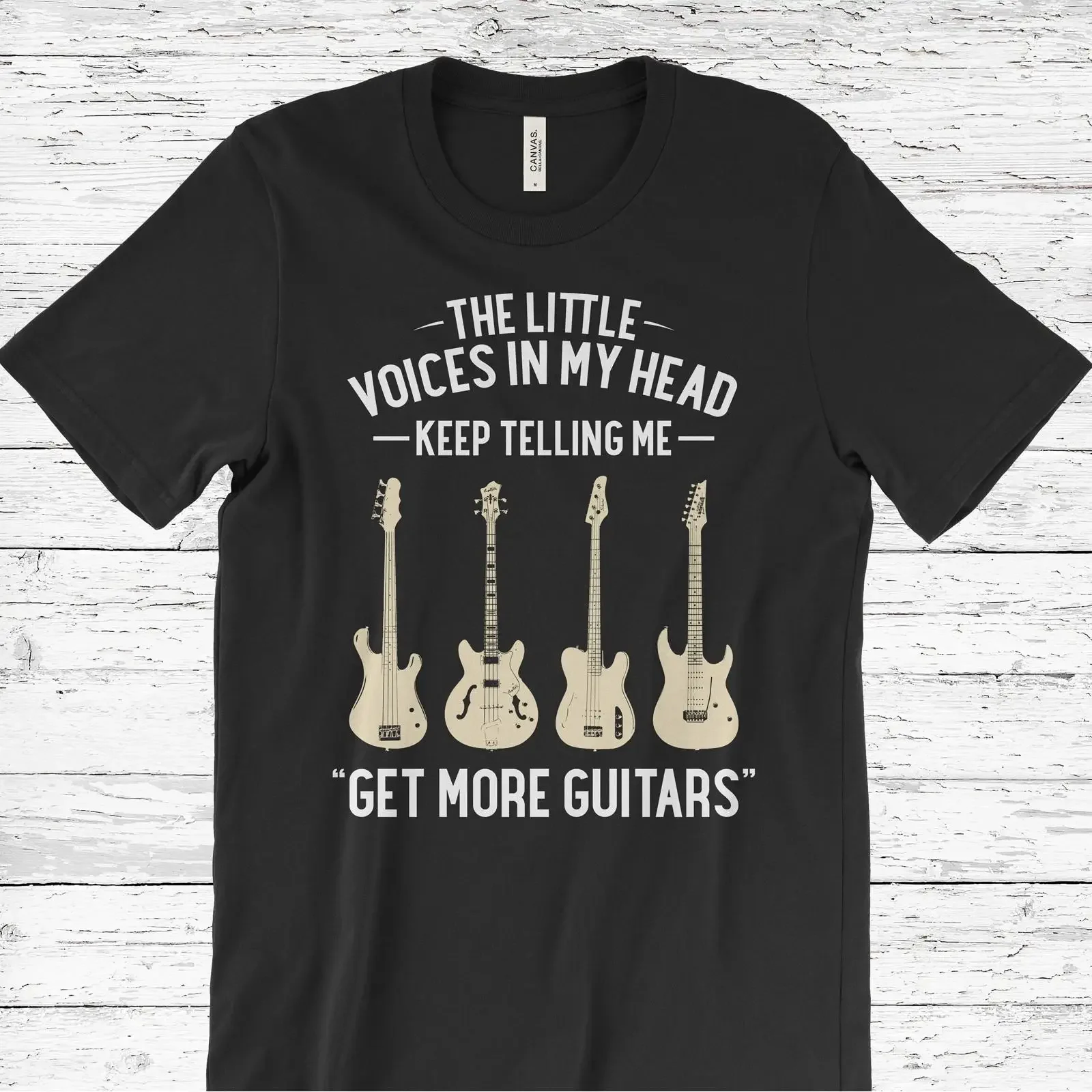 The Little Voices in My Head Get More Guitars T Shirt Funny Guitar Lover Vintage  vintage Washed Versatile Breathable