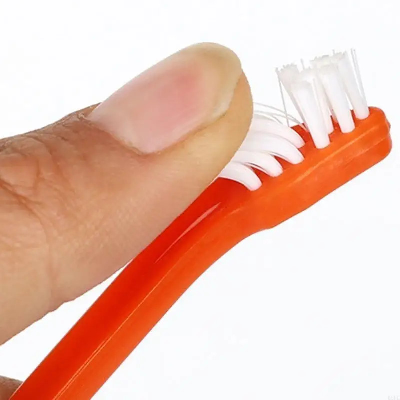 68UC Cepillo dientes gatito Ceptor dientes mascota Cepillo para perros Cepillo dientes dientes Capacidad