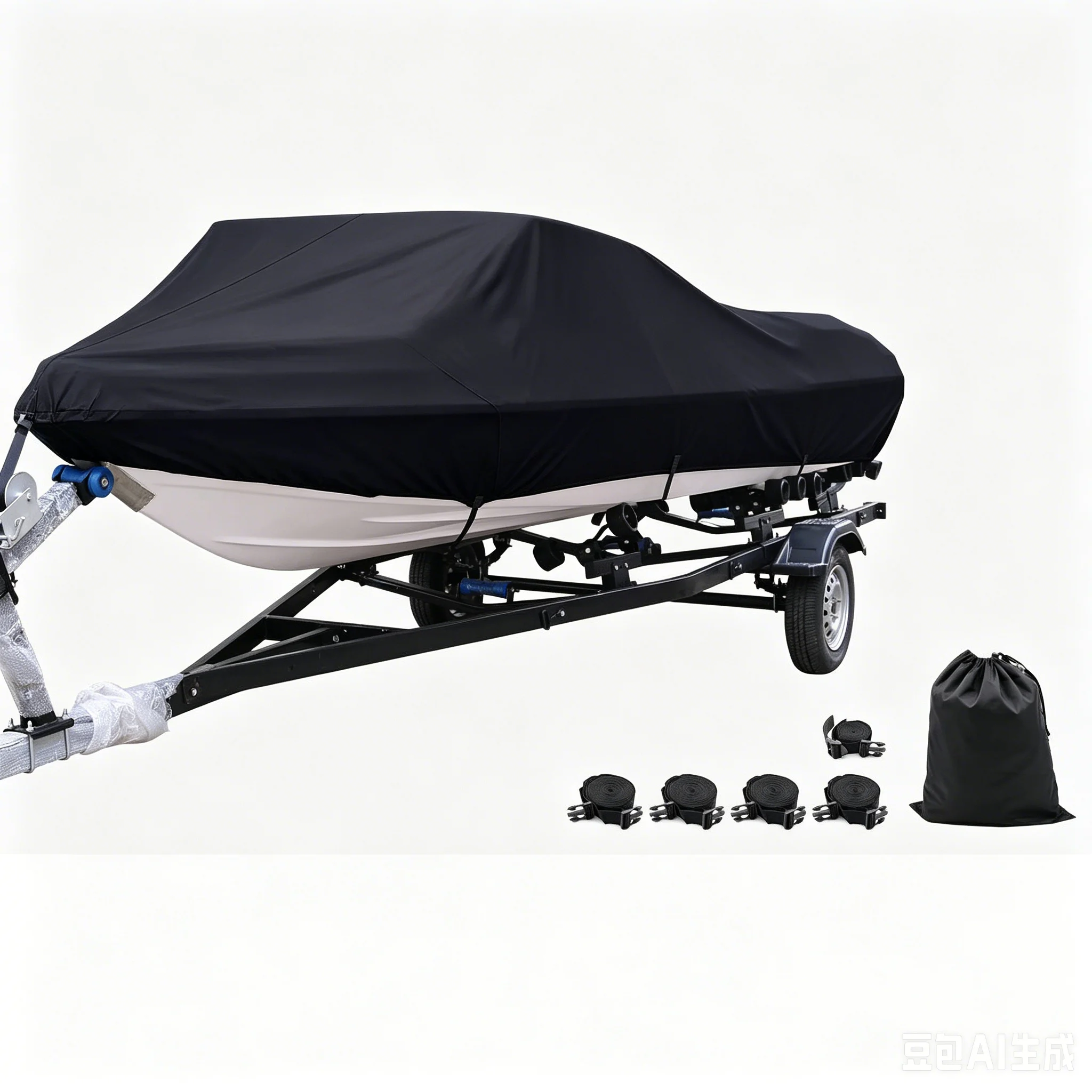 210D Waterproof Bimini Top Boat Canopy Cover UV-Resistant Dustproof Fit For Universal Boats Watercraft Storage
