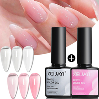 2Pcs/Set Jelly Gel Nail Polish Ice Clear & Pink Crystal Jelly Gel Quick Extension Nail Gel Varnish Soak Off UV LED Gel for Nails