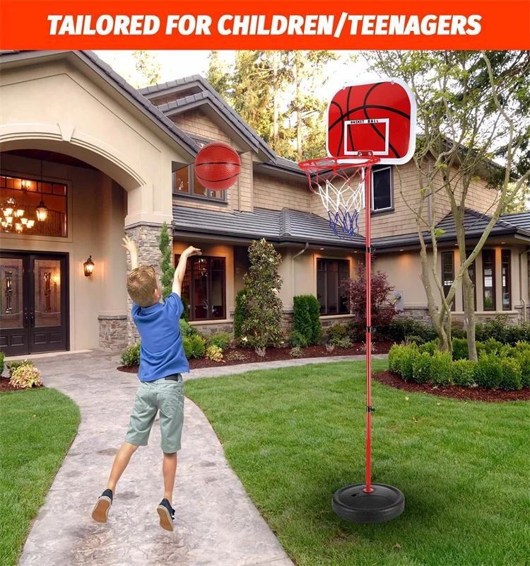 Outdoor Christmas Birthday Gifts Goal  Portable Basketball Stand Adjustable Height Kids Basketball Hoop