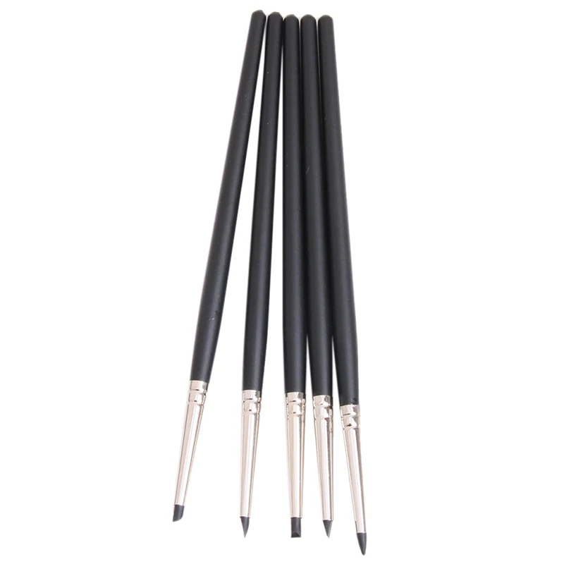 5Pcs/set Nail Art Pottery Clay Tools Carving Sculpture Sculpting Tools Cake Oils Engraving Rubber Craft Pen Brush Clay