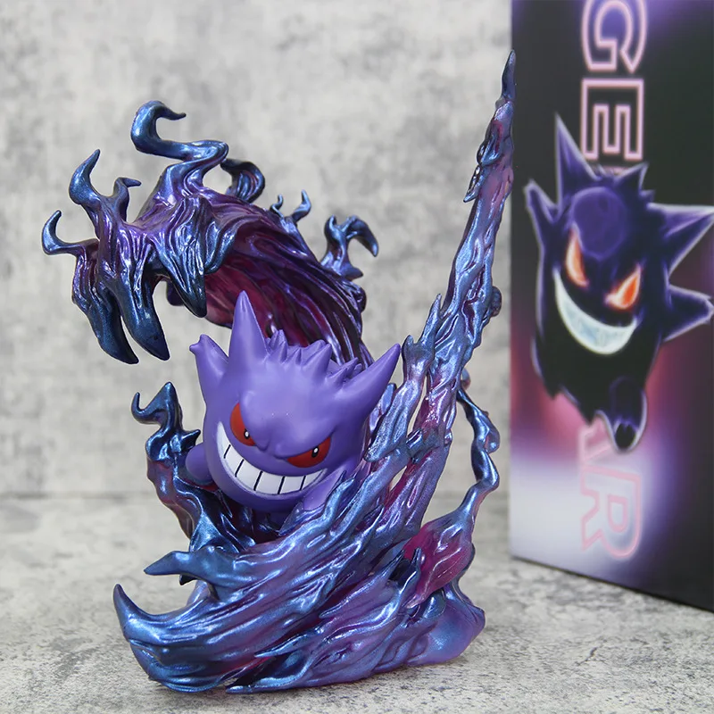 Nowy 19cm Anime Pokemon śliczne Gengar statua figurki Model kolekcja rzeźb Kawaii ozdoby stołowe zabawki dla dzieci prezent urodzinowy