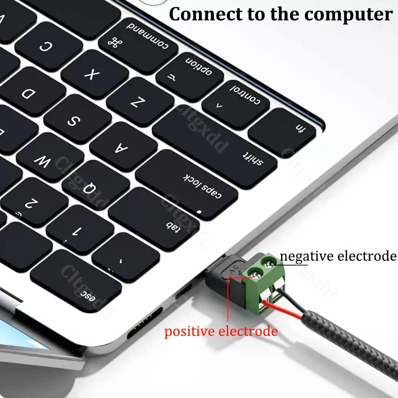 2 Stück Cltgxdd Typ-C Micro-USB auf 2-Pin lötfreier Anschlussblock-Adapter 3A 5V Stromanschluss für DIY-Stromversorgung – Detail 10