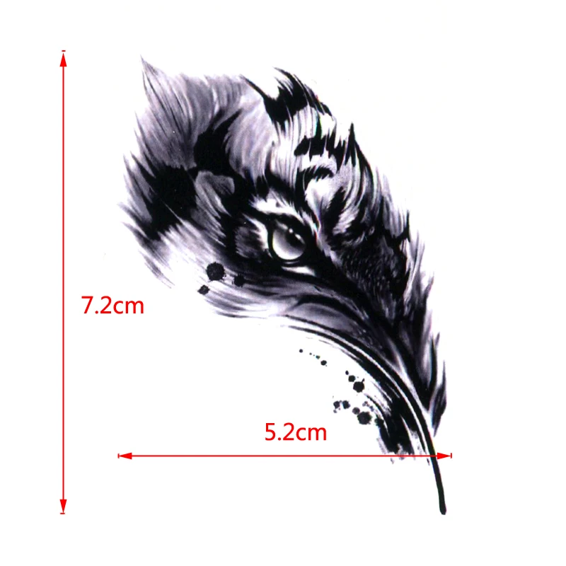 Tiger Eyes in Feathers Waterproof Temporary Tattoos Women Tattoo Fake Tatoo Men Body Art Tattoo Tatuajes Henna Tattoo For Women