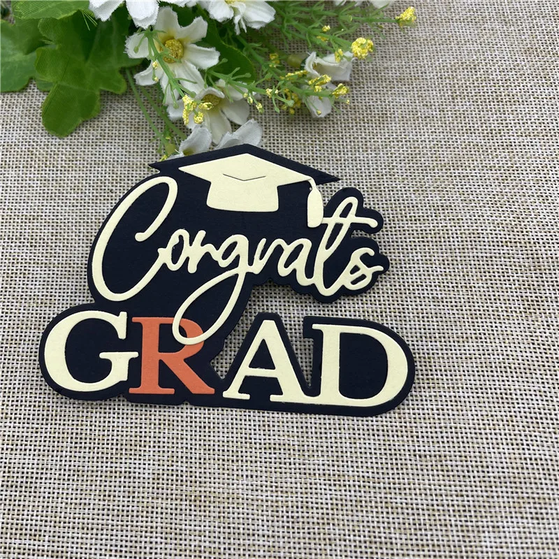 GRAD Graduates Frame Metal Cutting Dies Stencils For DIY Scrapbooking Decorative Embossing Handcraft Template