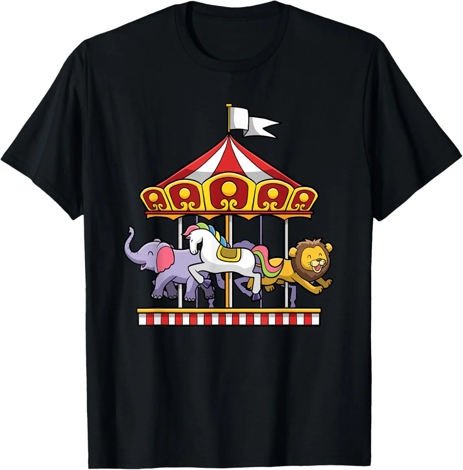 Pferd Karussell süße Karneval Fahrt Tiere Zirkus T-Shirt