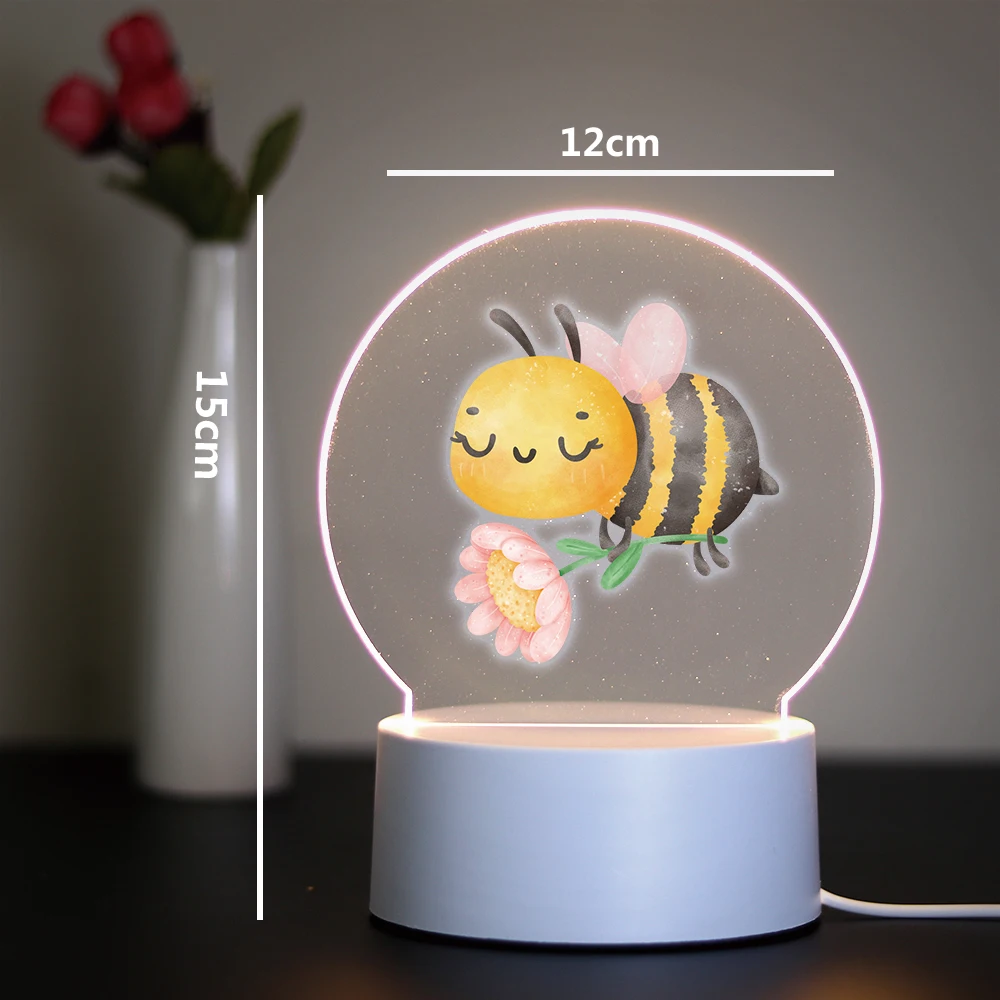 Bee 3D Night Light Kids Toy Birthday Christmas Gifts For Kids Toys Night Light 3D Illusion Lamp