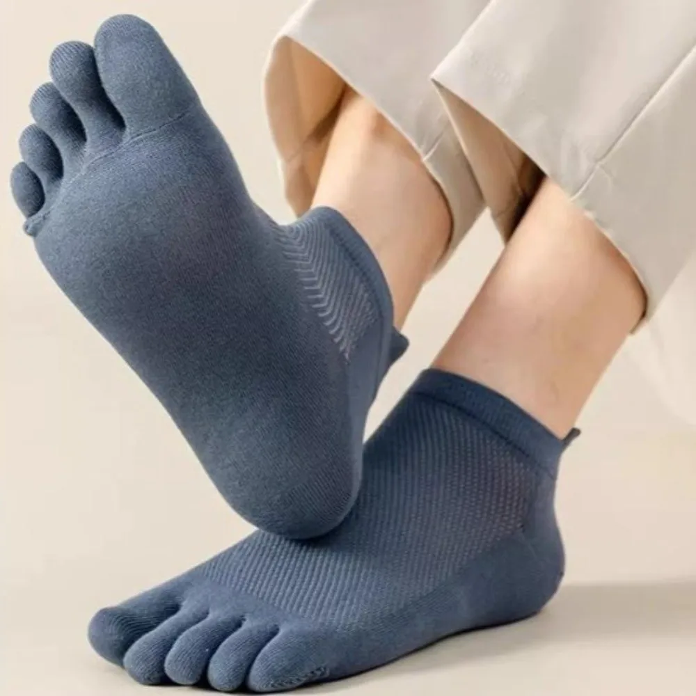 

Hosiery Men's Five Finger Socks Anti-slip Odor Resistant Five Toe Socks Mesh Low Cut Separate Fingers Sports Socks Running