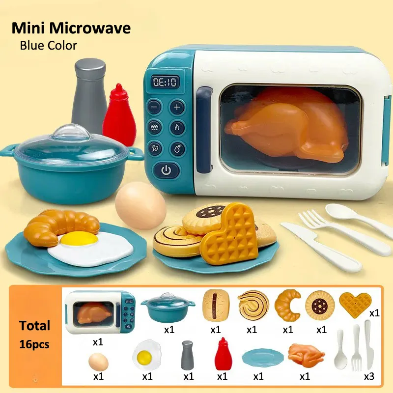 Baby House Playing Kids Kitchen Cooking Toy Children's Microwave Oven Toy Rice Cooker fridge Bread Maker Juicer  Kitchen Pretend