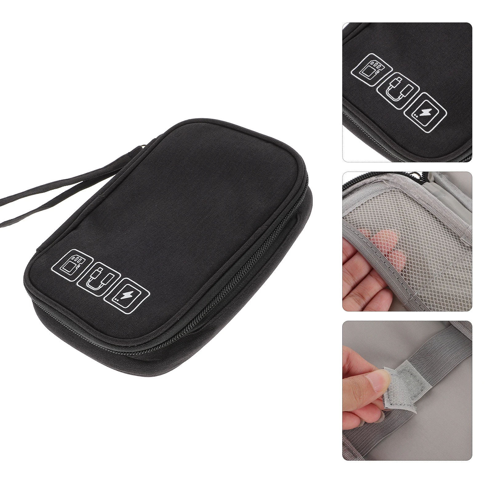 

Data Cable Organizer Portable Cord Storage Bag Travel Electronic Organizer Waterproof Polyester Cable Accessory for Travel