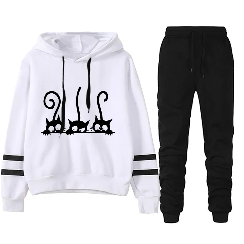 

Уличный осенне-зимний качественный повседневный женский спортивный костюм, толстовки, повседневная цельная полосатая толстовка и спортивные штаны, удобные спортивные штаны для бега