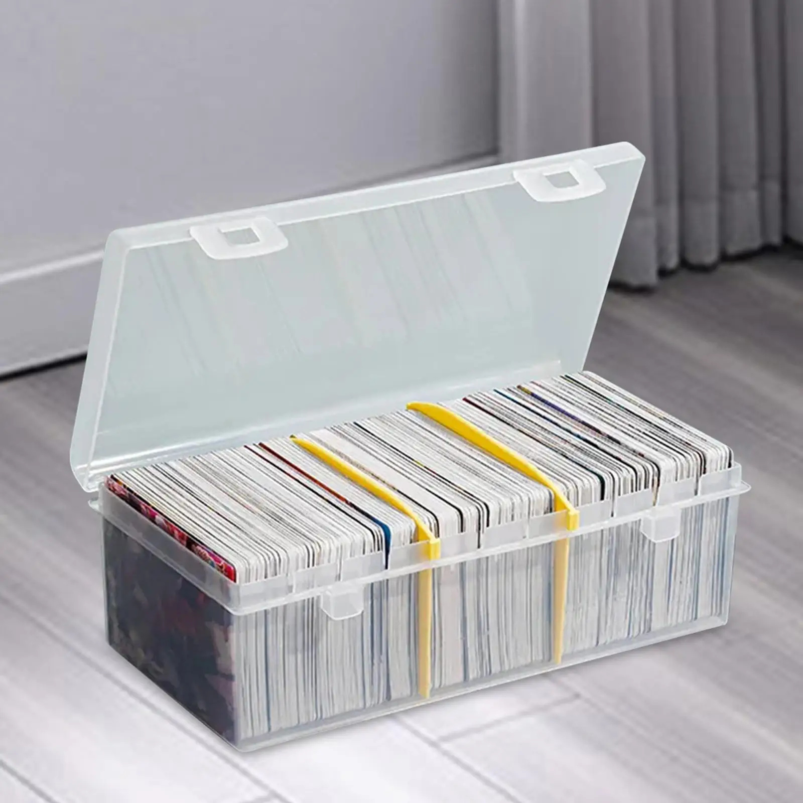 Trading Card Storage Box Transparent Playing Card Case Holder Baseball Card Storage Box for Photos Business Cards Paper Stickers