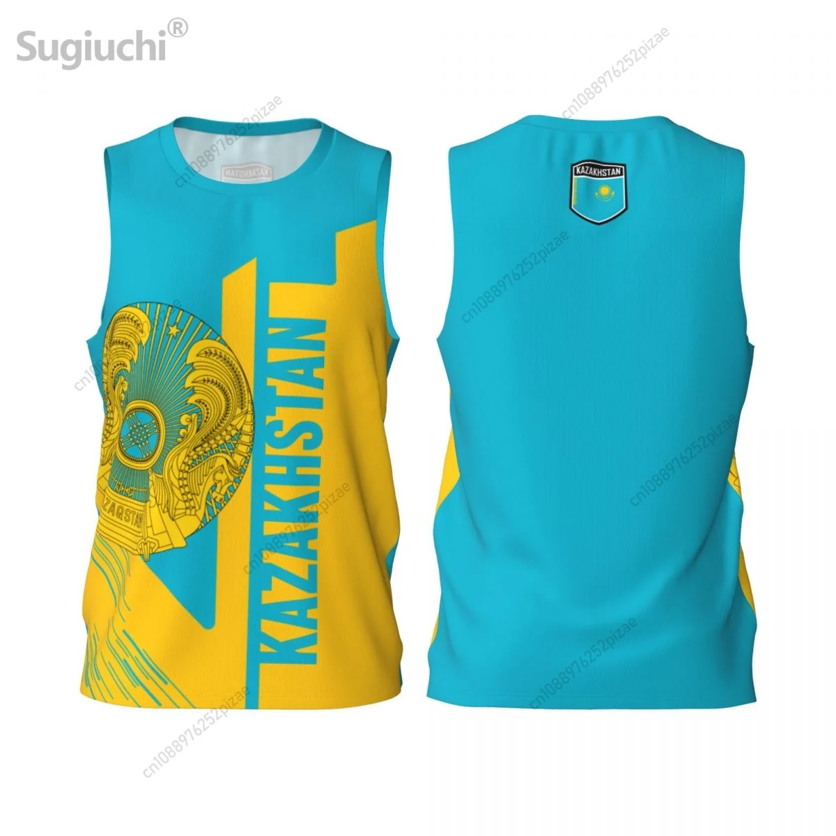 Custom Name Number Kazakhstan 3D Flag Sports T-shirts Men Clothing Breathable For Basketball Running Fitness T shirt