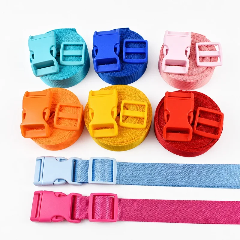 20/25mm Nylon Webbing Strap Band with Side Release Plastic Buckles Backpack Straps Repair Tri-Glide Ring Slider Adjust Accessory