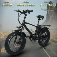 CMACEWHEEL T20 Electric Bike 750W Powerful Motor 48V17AH Lithium Battery Hydraulic Disc Brake Electric Bicycle 20inch Tire EBike