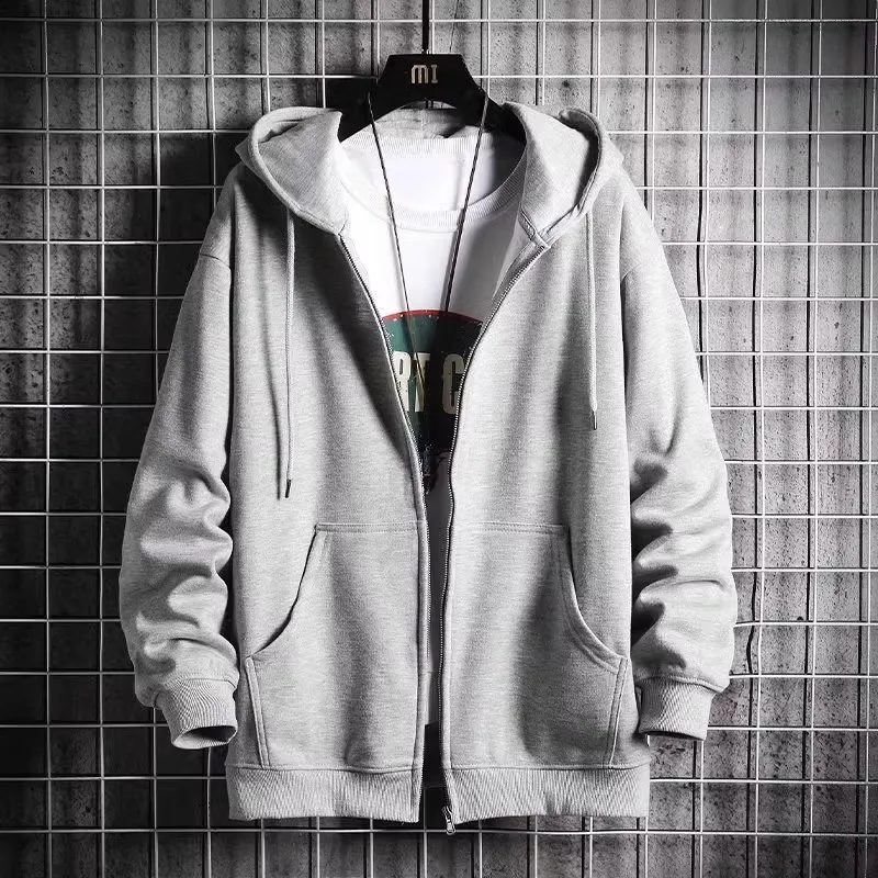 ملابس خارجية مانعة للتسرب للرجال للربيع والخريف والشتاء، سترة بغطاء للرأس بسحاب، مبطنة بالصوف الثقيل، سميكة بالإضافة إلى...