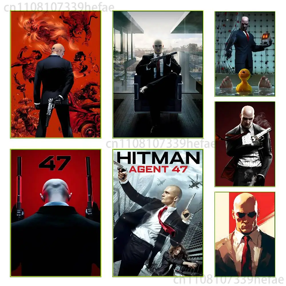 

Game A-Agent 47 Poster HD art sticky wall waterproof home living room bedroom bar aesthetic decoration