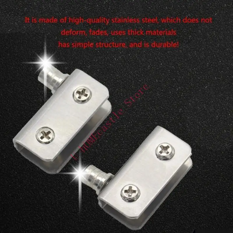63HF Stainless Steel Glass Door Hinge Heavy Duty Frameless Shower Glass Clamp Display Cabinet Clip Shower Door Hardware