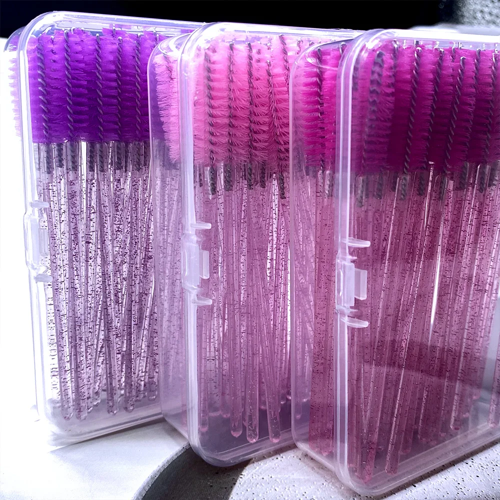 Boîte d'emballage de brosse à cils, poignée en cristal et diamant, pinceaux de maquillage, baguettes de Mascara, applicateur, fournitures d'extension de cils, 150 pièces