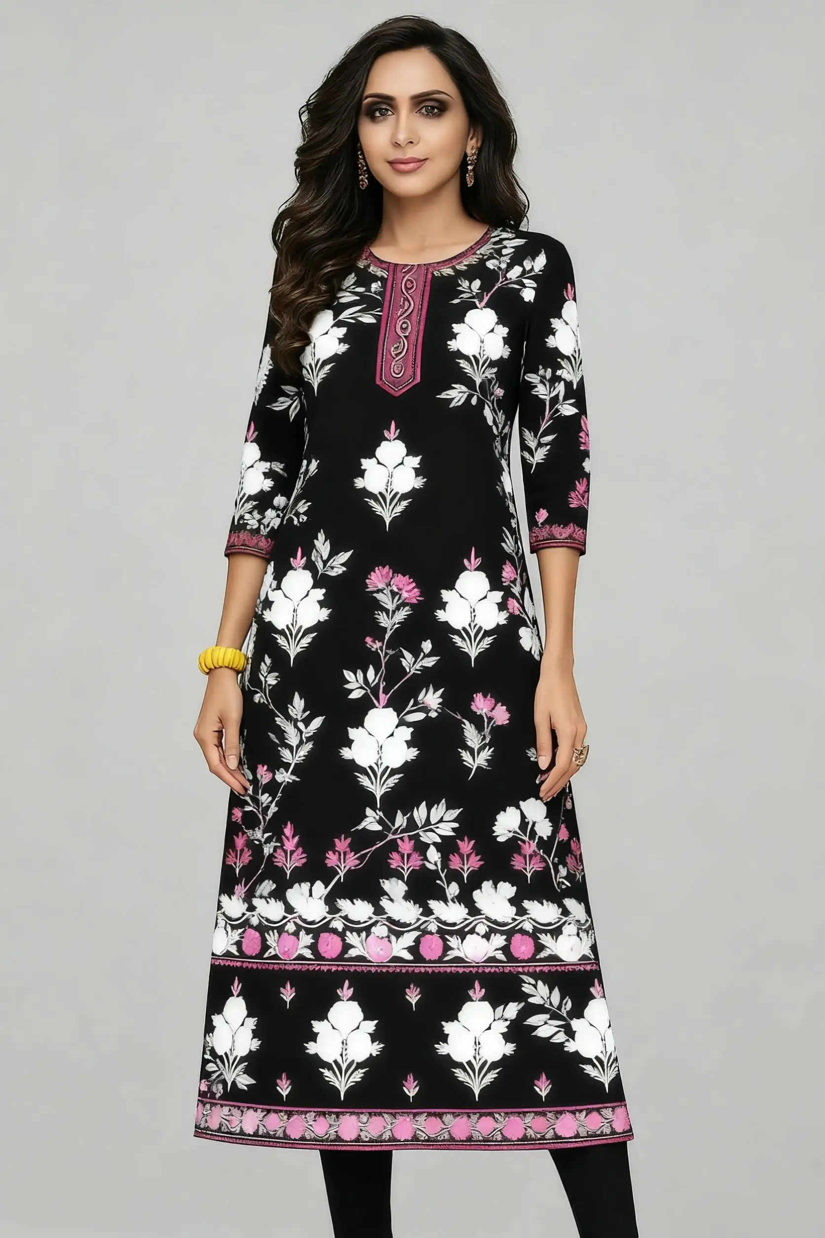 

Женское повседневное модное платье Kurtta в национальном стиле с разрезом по подолу Kurtta Tube, повседневное этническое платье Abito Donna Musulmana для девочек, молитвенное платье