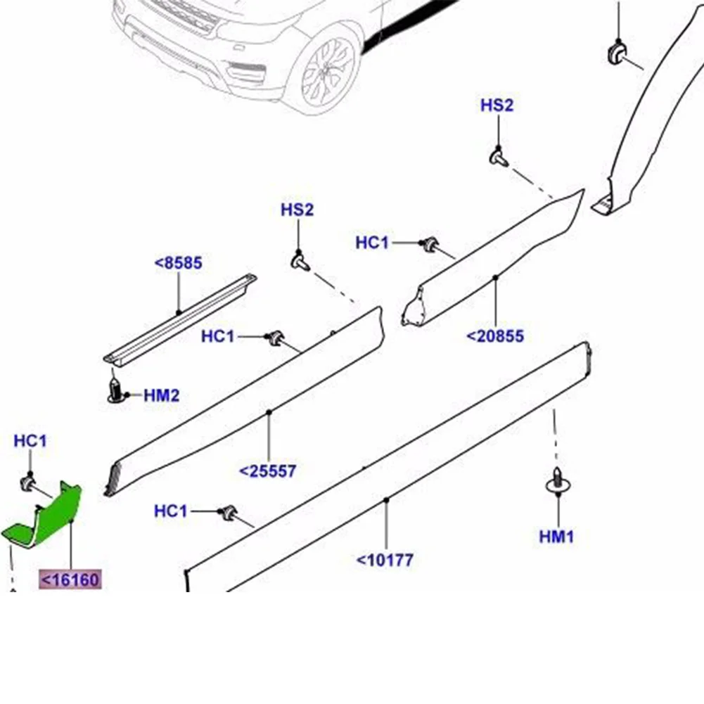 For Land Rover Range Rover Sport 2014-2017 Lower Fender Side Corner Proector Molding 1Pcs Left/Right Black Car Accessories