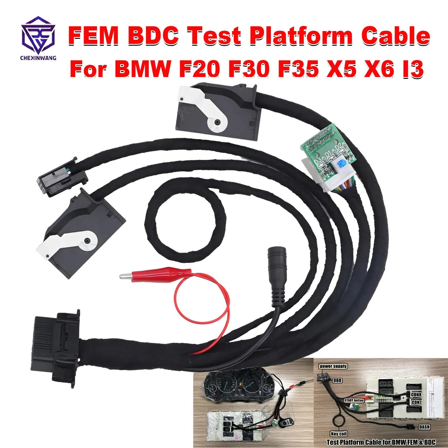 For BMW FEM BDC Test Platform Cables For BMW F20 F30 F35 X5 X6 I3 Cable Connectors Key Programmer Data Desktop Test Platform