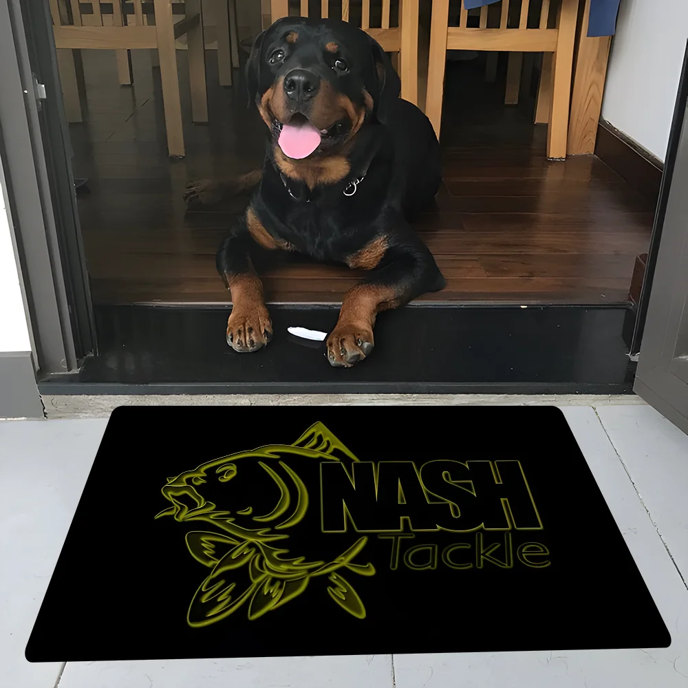 Nash Fishing Logo  Floor Mat Bathroom Mat Kids Room Bedroom Decoration Balcony Anti-Slip Doormat Living Room Bedside Area Rugs