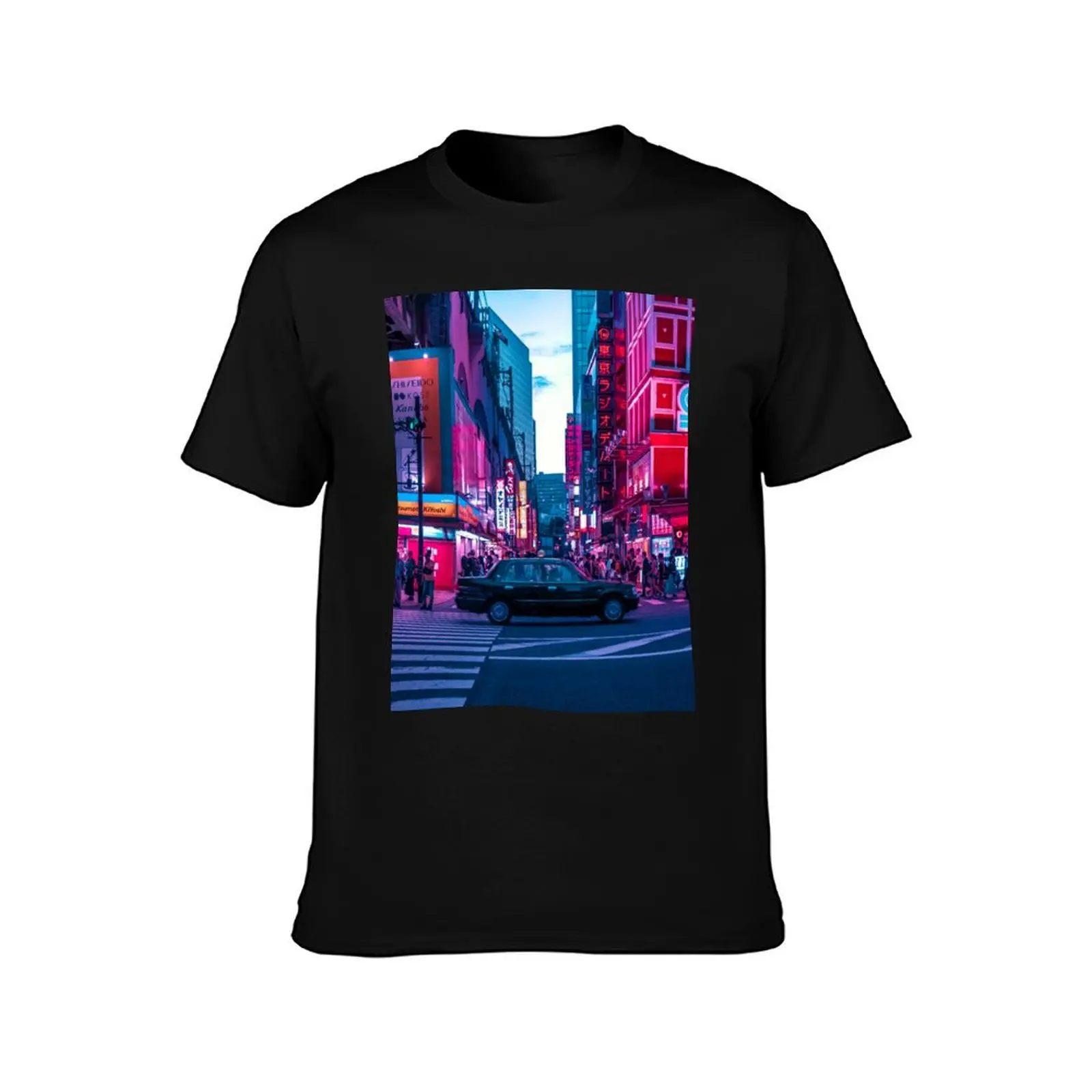 Evening sights of Akihabara T-Shirt Relaxed Casual Short Sleeve Tee