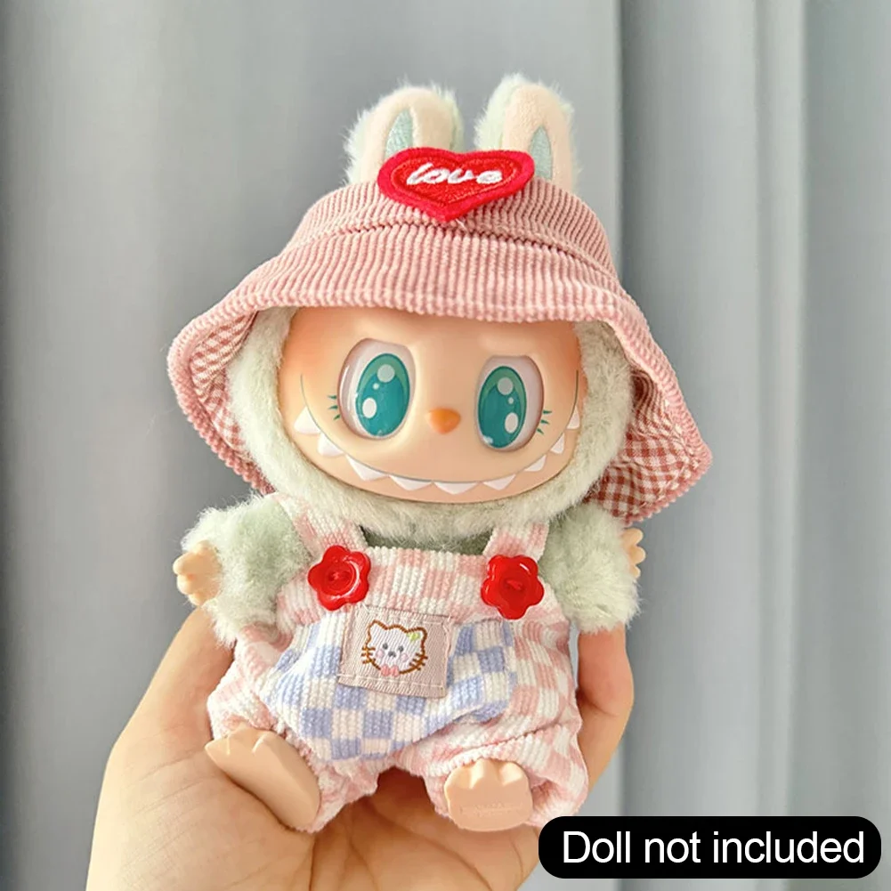 17cm Labubu doll clothing hoodie doll clothing color matching doll accessories cute decoration clothes