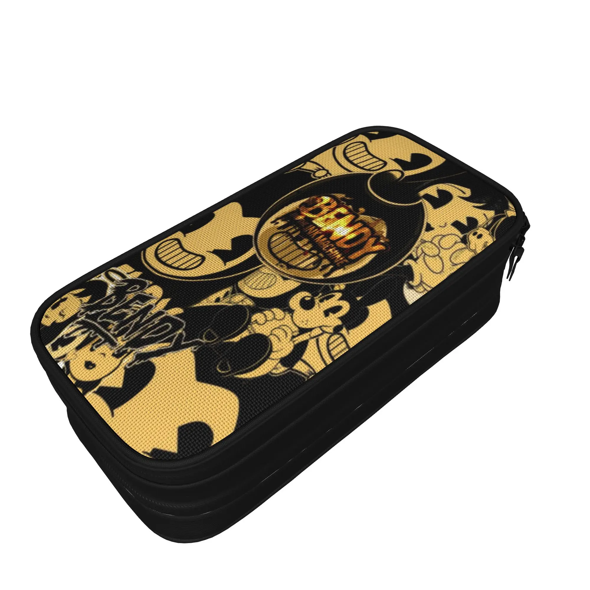 Large-capacity Pencil Pouch Bendys And The Dark  Office Supplies  Double Layer Pencil Box Girl Makeup Bags Gift