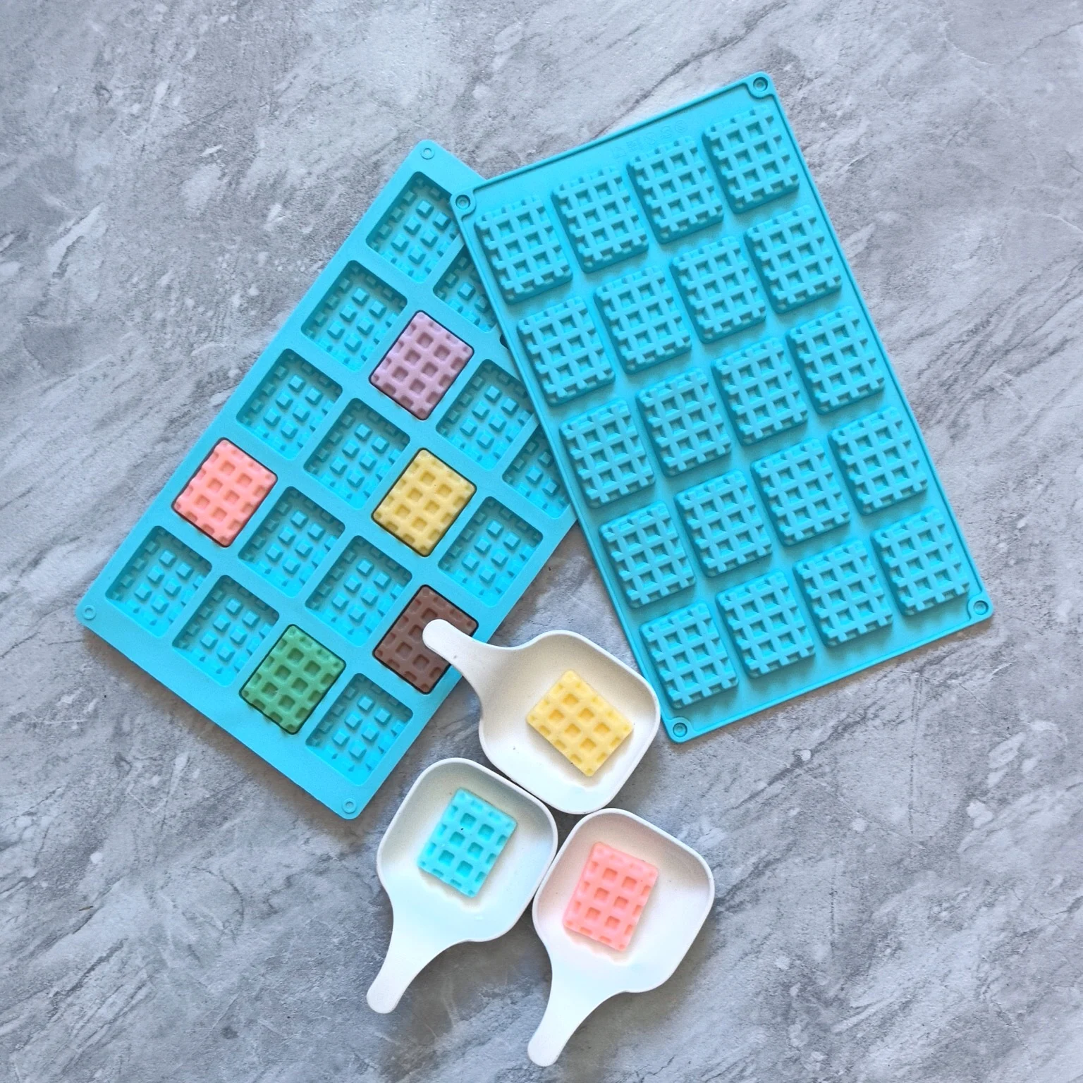 1pc creativo waffle quadrato cioccolato stampo in silicone 3D caramelle, biscotto ghiaccio griglia decorazione torta utensili da forno