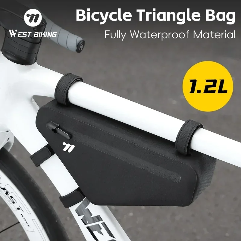 Immagine 5: WEST BIKING Borsa triangolare per bicicletta Borsa da ciclismo portatile antipioggia di grande capacità Borsa da ciclismo per telaio anteriore per bici da strada MTB Accessori
