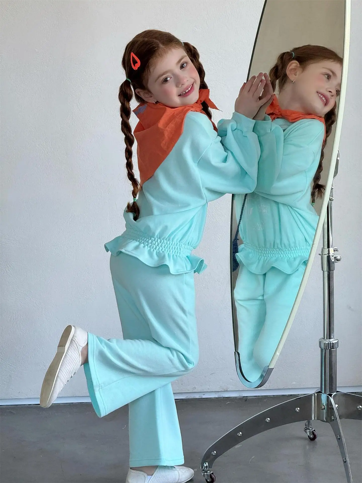 

Children Clothing Set Spring 2026 New Korean-style Girls Printed Hoodie and Pants Sweet Casual Kids Casual Two-piece Set