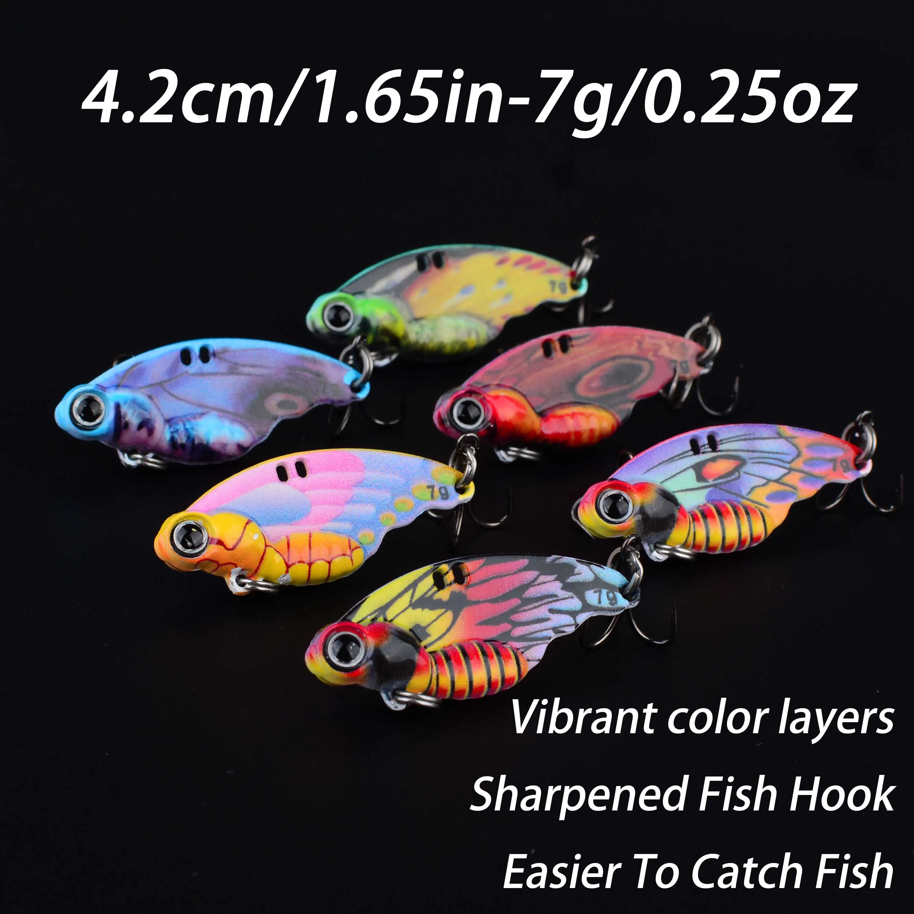 جديد 6 قطعة VIB ملعقة الطعم البعيد الصب الصيد إغراء محاكاة فراشة غرق VIB إغراء الطعم الاصطناعي ل باس بايك سمك السلمون المرقط Pesca