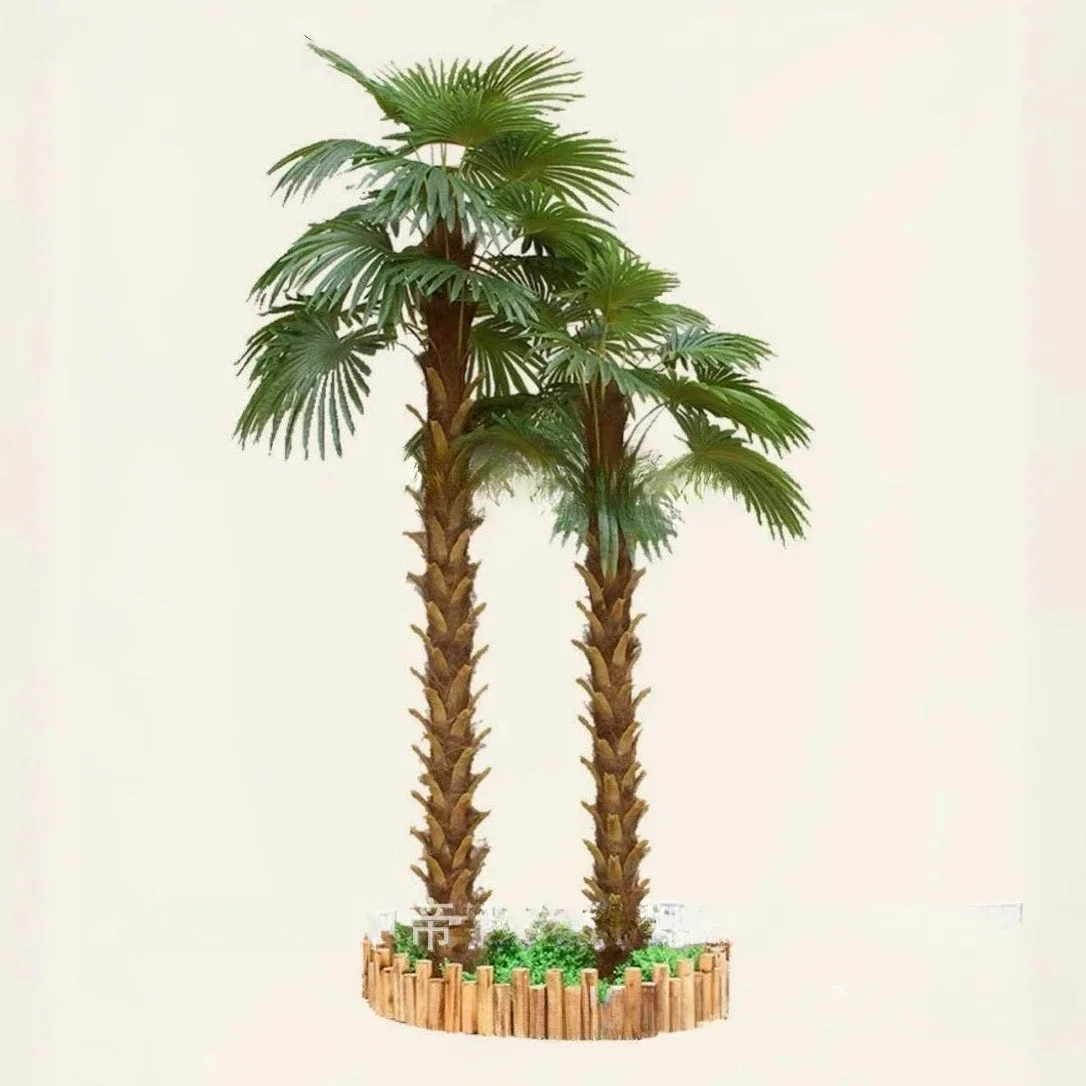 Simulated coconut tree fake coconut, outdoor fiberglass large king coconut greening big tree outdoor date palm, scenic tree