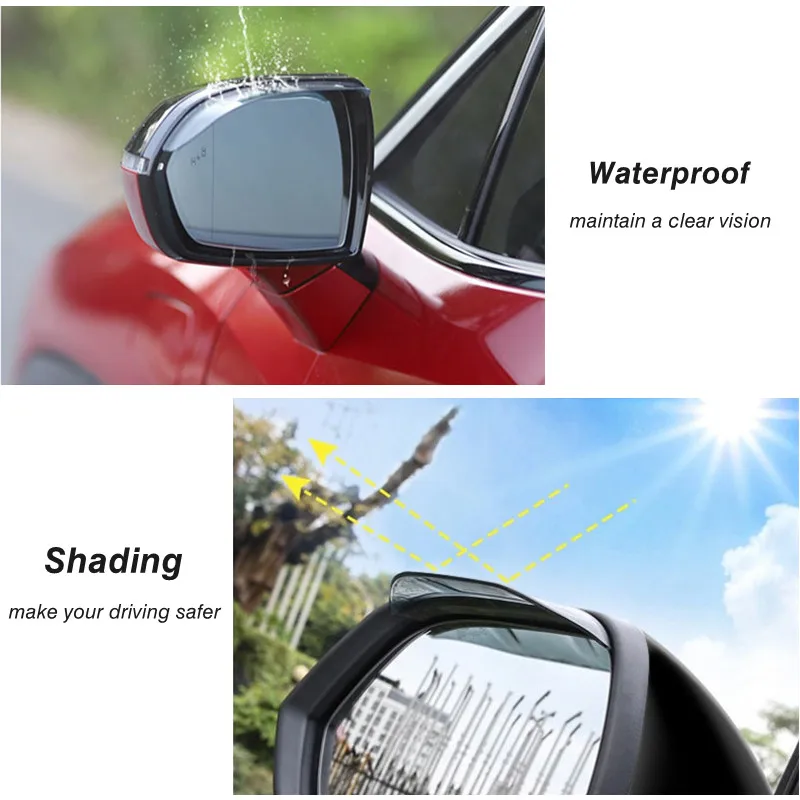 2Pcs Car Rearview Mirror Rain Eyebrow Rainproof Shield For Alfa Romeo Giulia Stelvio Giulietta 156 159 147 Mito Tonale Brera Dis