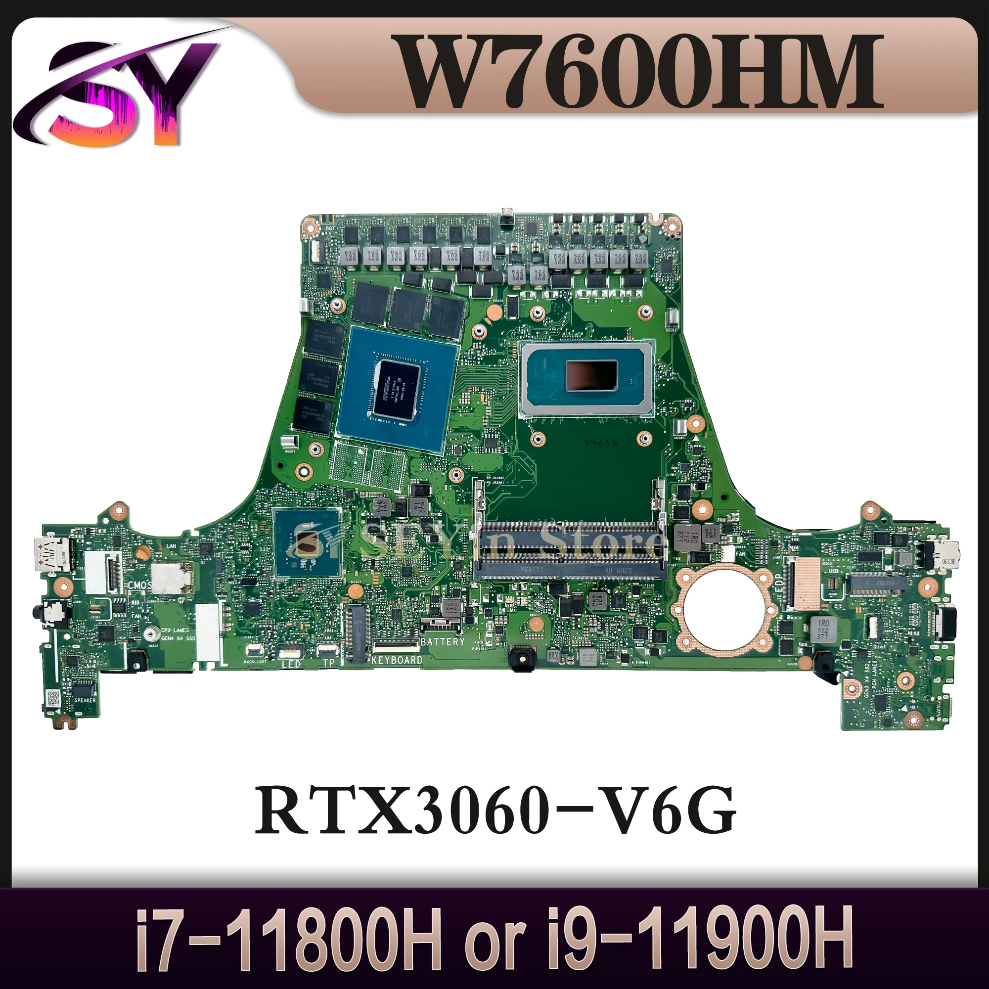 W7600H3A Mainboard For ASUS H7600HM W7600H5A W7600H3 J7600H3A J7600H5A J7600HM Laptop Motherboard i7-11800H i9-11900H W-11955M