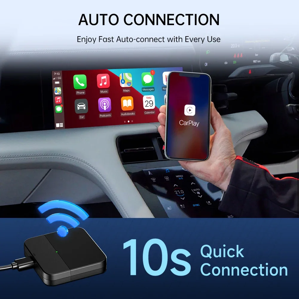 

Беспроводной адаптер Carplay 2024 Carplay Box Wireless Carplay Dongle Fast Auto Connect Mazada 3 BYD Car