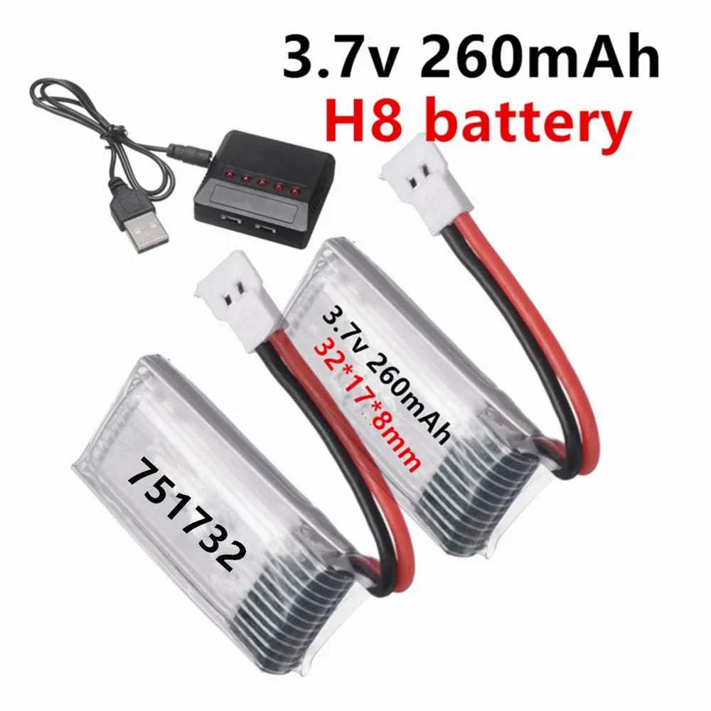 Drone Aircraft Jjrc - Batteria originale H8 3,7V 260mAh per
