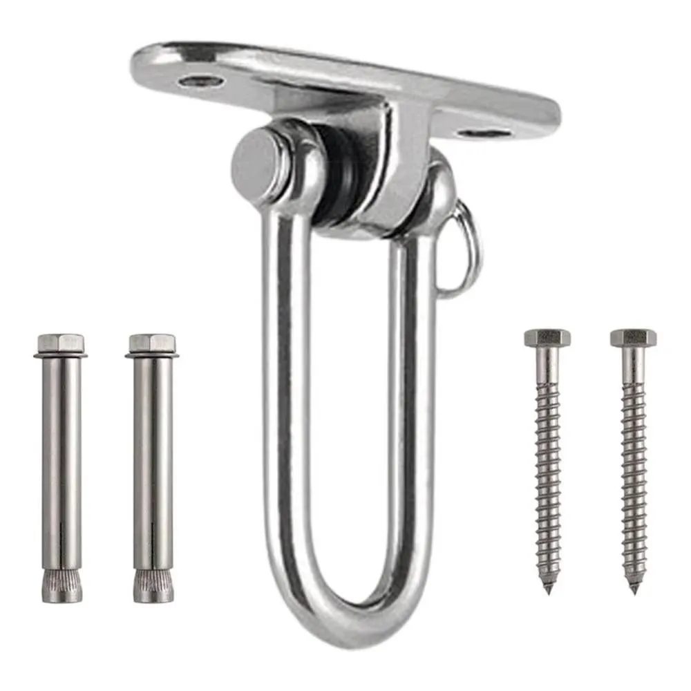

360 Rotating Swing Hangers Set Hanging Brackets 304 Stainless Steel Hammock Chair Hooks Heavy Duty Ceiling Wall Mount