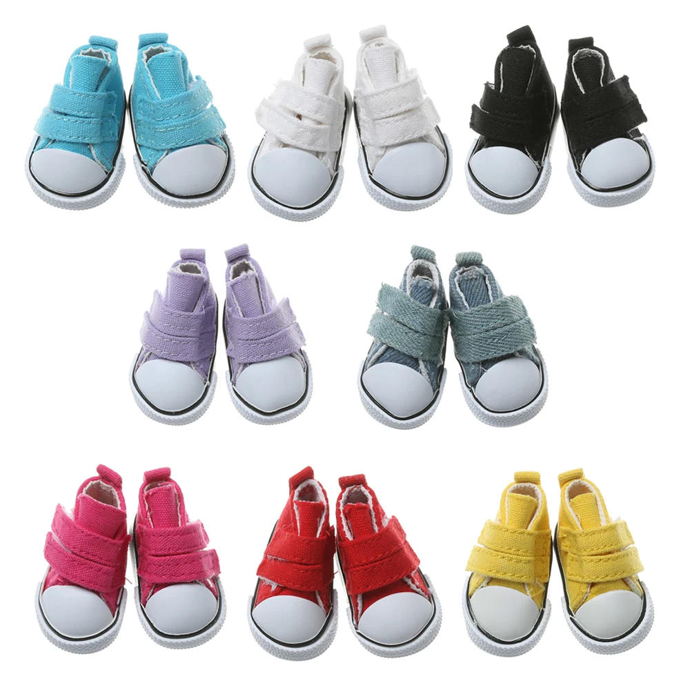 30CM Doll Shoes Fashion Denim Canvas Shoes Candy Color Gaobang  Sneakers Mini Casual Shoes For 1/6 BJD Doll Clothes Accessories