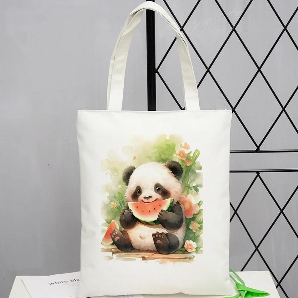 Panda shopping bag bolsas de tela reusable recycle bag cotton jute bag bag bolsas ecologicas bolsas reutilizables net sac tissu