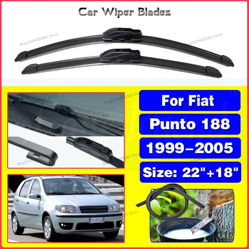 

For Fiat Punto 188 1999-2005 22"+18" Front Wiper Blades Windshield Windscreen Window Cutter Accessories 2004 2003